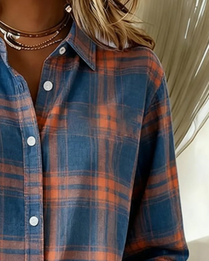 Chemise Avec Motif En Carreaux Et Col Revers