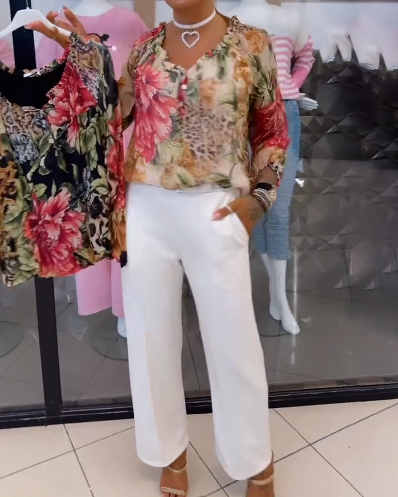 Pantalon Décontracté Droit Bootcut