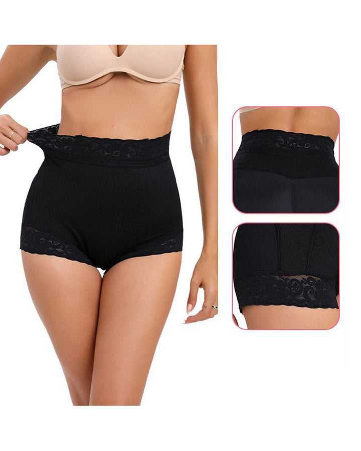Culotte courte en dentelle avec effet gainant pour le ventre