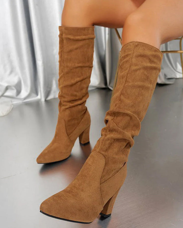 💥 Nouveautés – Déjà En Vente Chaude ! – Bottes À Talons Hauts Unies Et Stylées Pour Femmes