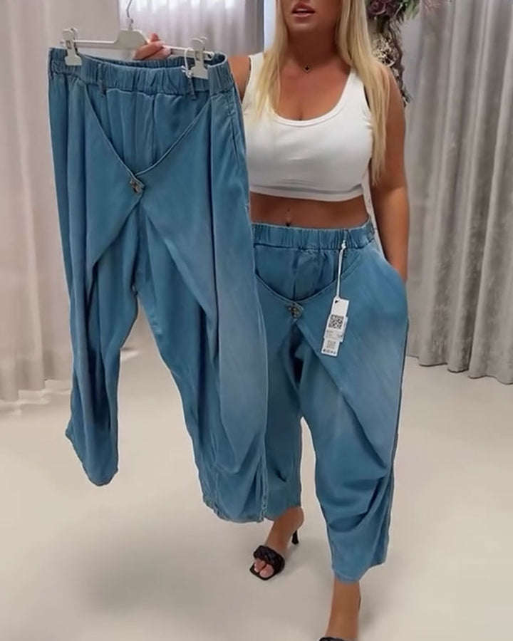 Pantalon Au Design Tendance En Forme De Lanterne