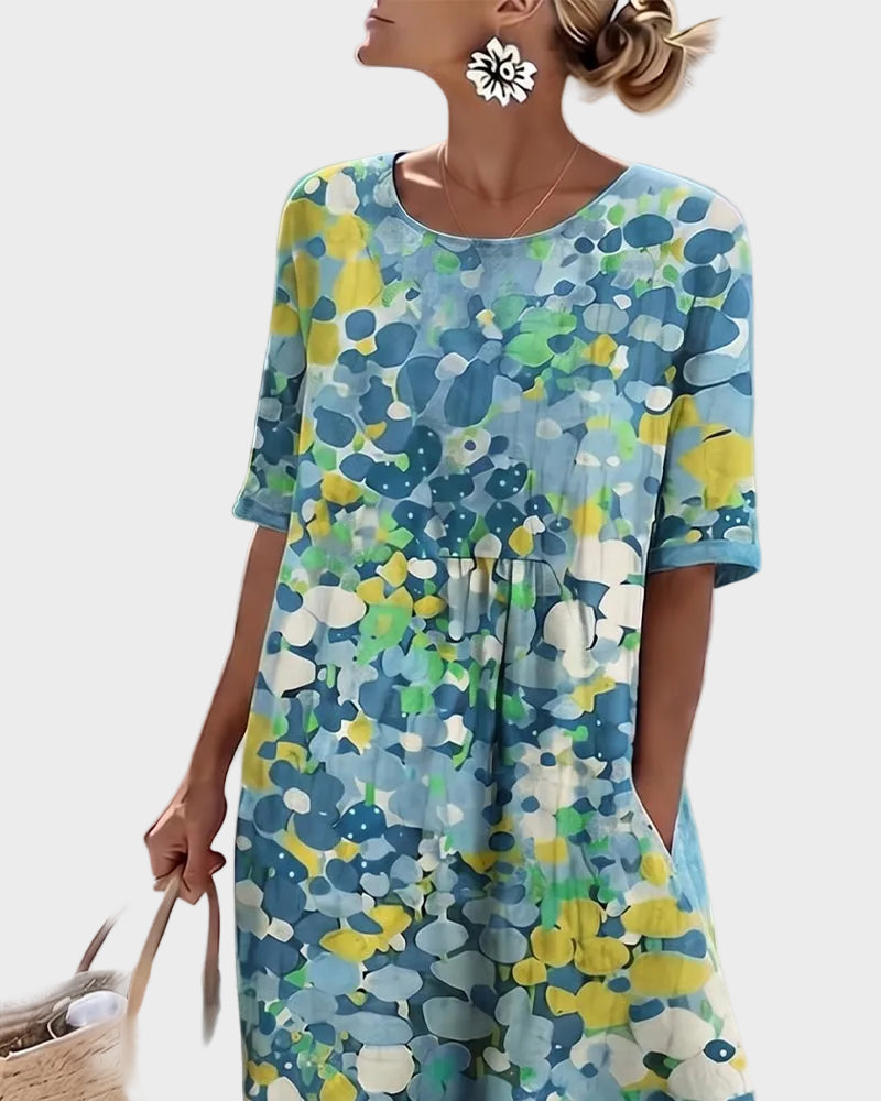 Élise | Robe midi fluide et légère à motif floral