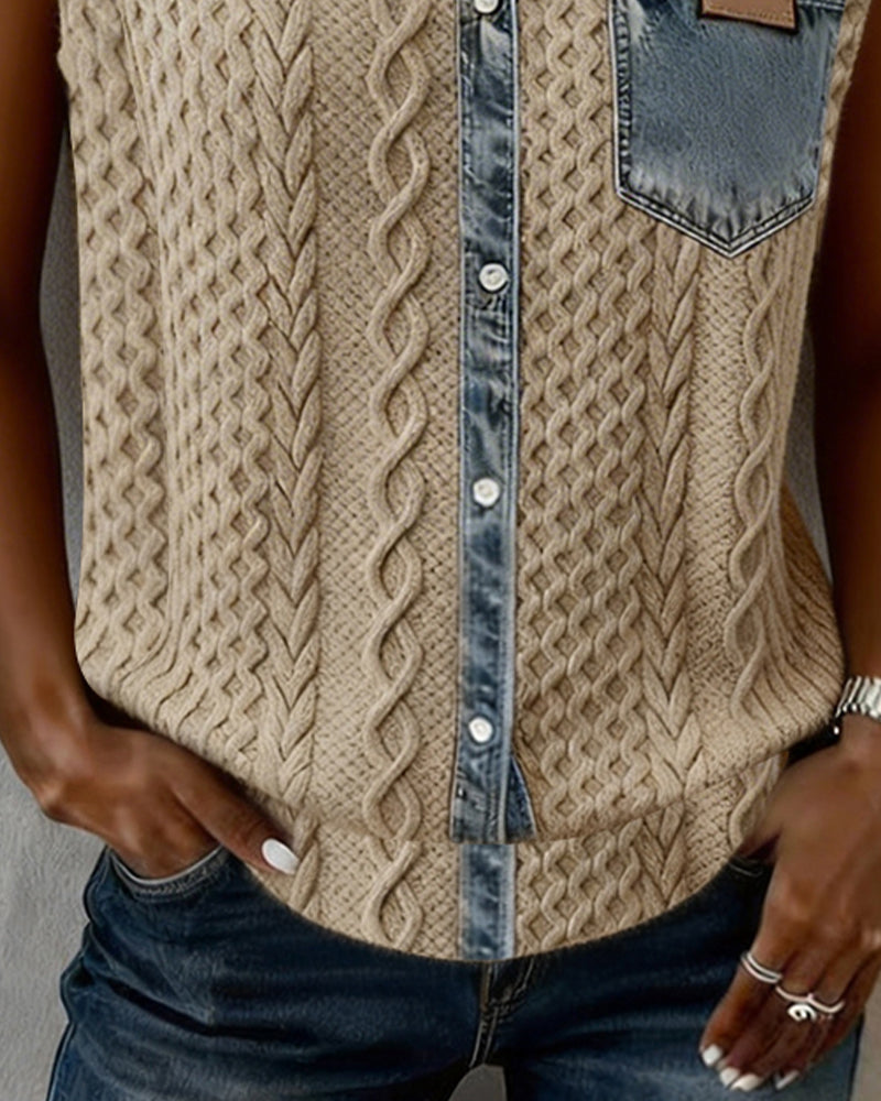 Débardeur Patchwork Denim Mode