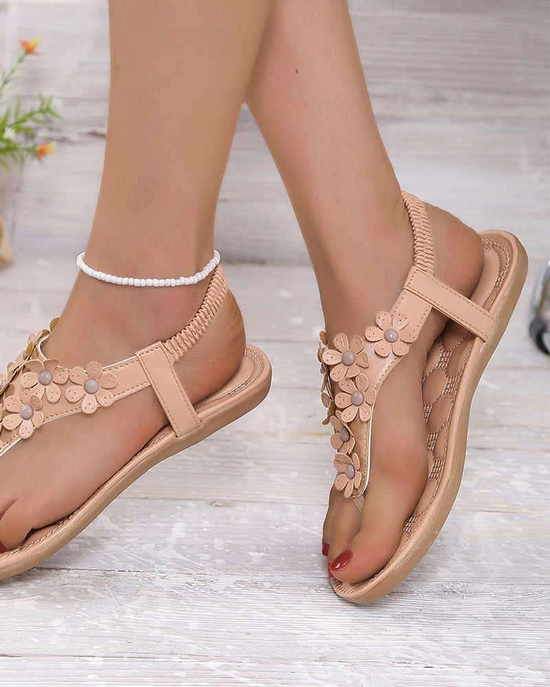 Sandales De Plage Avec Fleurs 3D