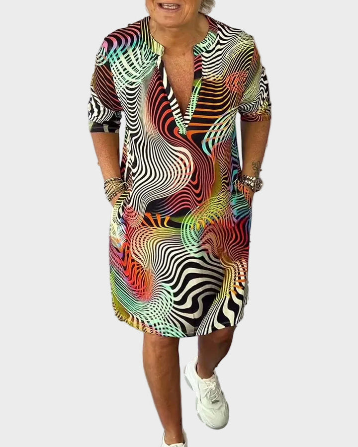 Manon | Robe colorée avec décolleté en V