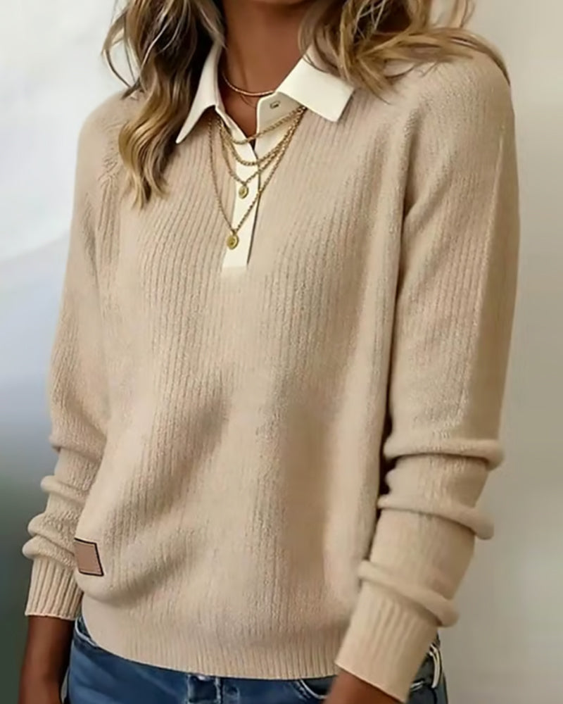 Pull À Revers Style Patchwork