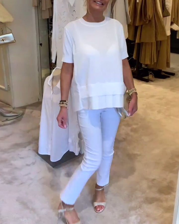 Chemise Plissée Unie Ample