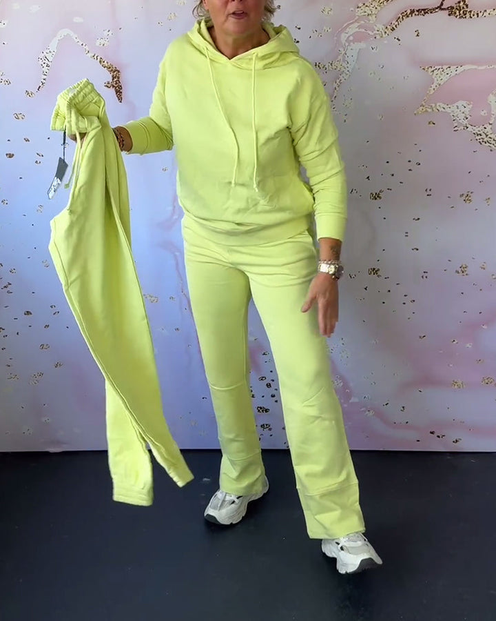 Ensemble deux pièces sweat à capuche et pantalon uni