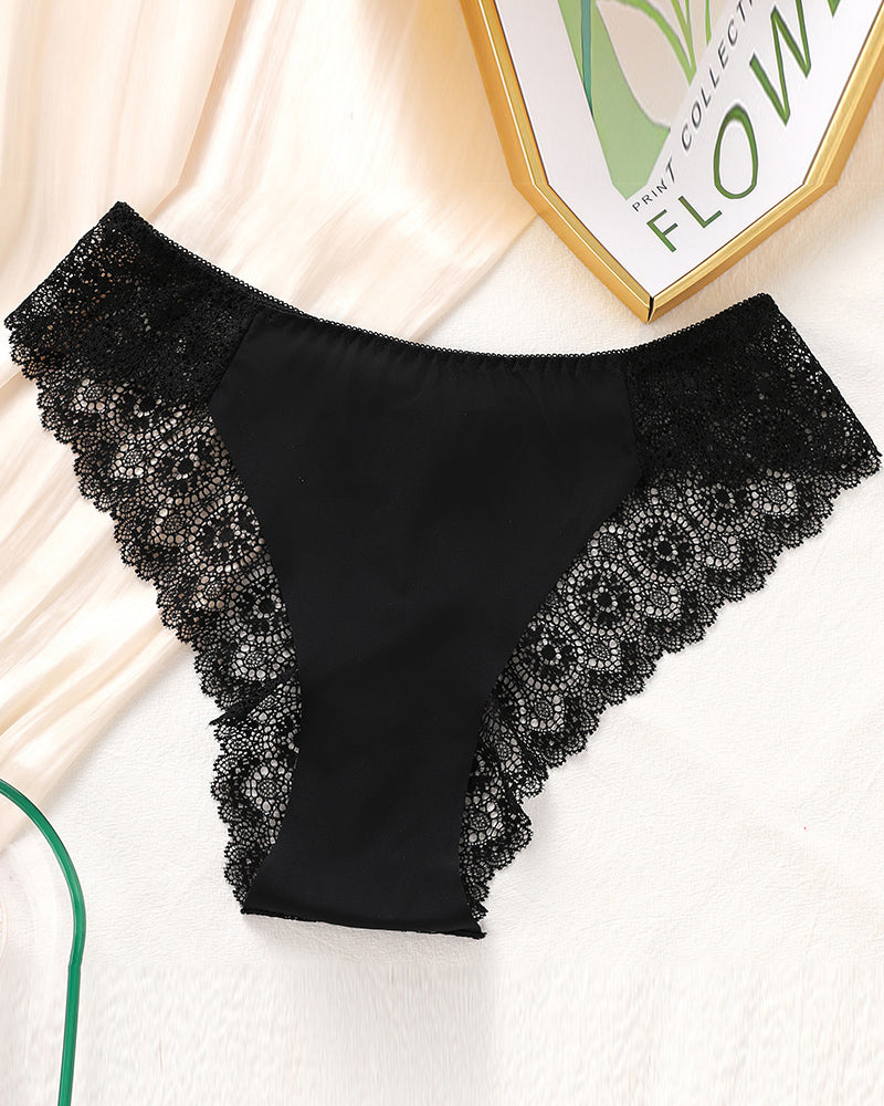 Ensemble De Culotte En Dentelle Pour Femme Avec Contraste En Dentelle