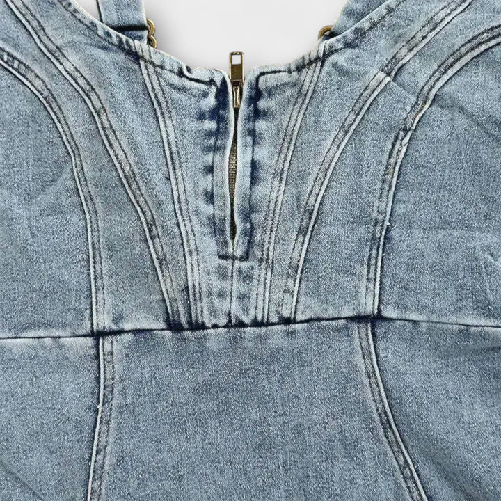 Chloé | Robe en denim avec bretelles ajustables