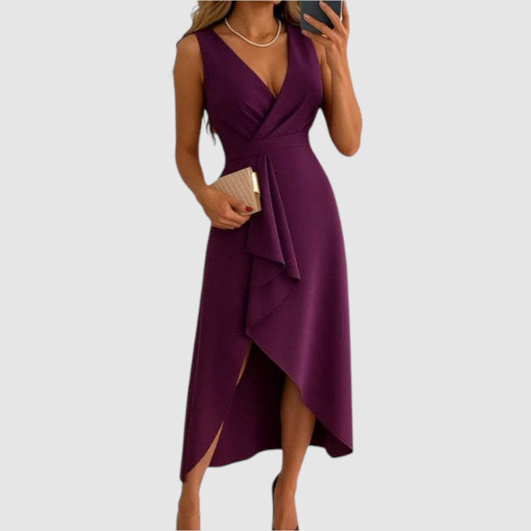 Inès | Robe portefeuille élégante avec décolleté en V