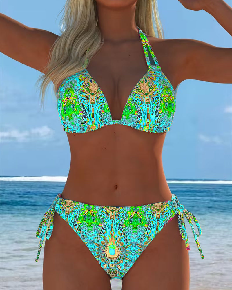 Bikini Coloré Licou Impression