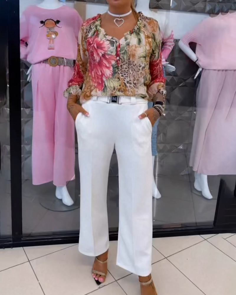 Pantalon Décontracté Droit Bootcut