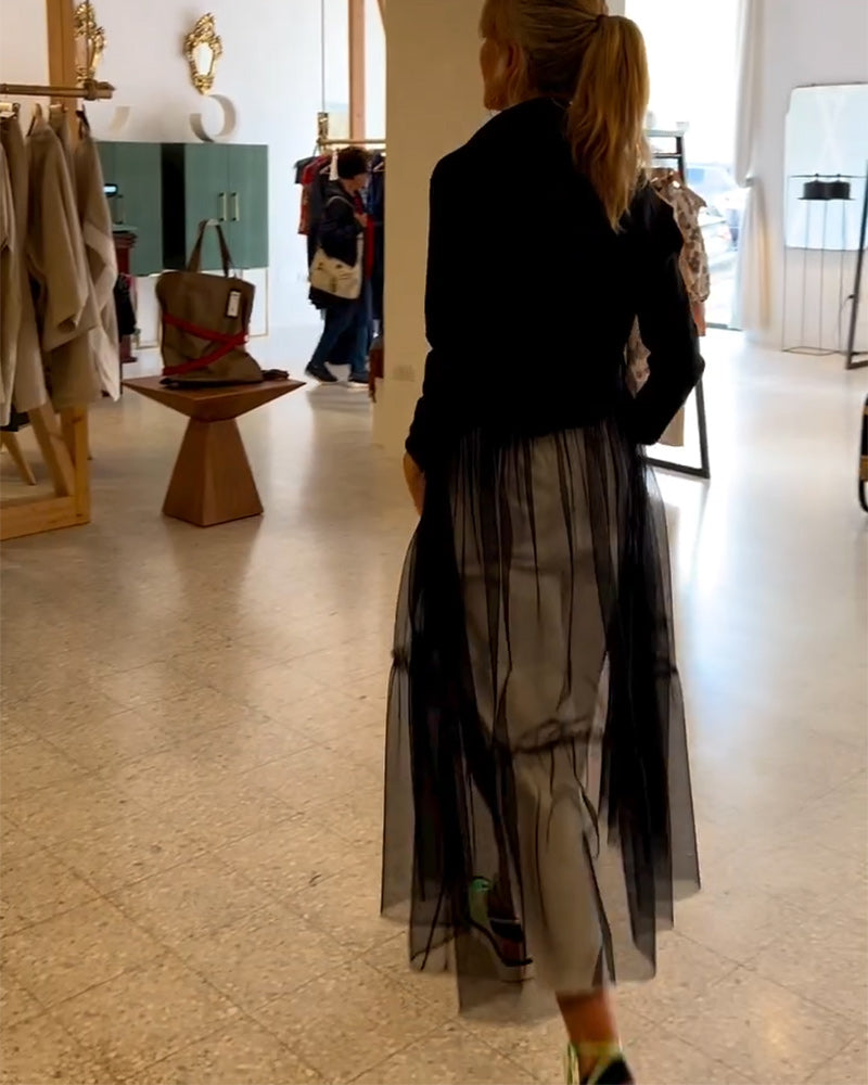 Chemise Longue Fluide à La Mode En Maille