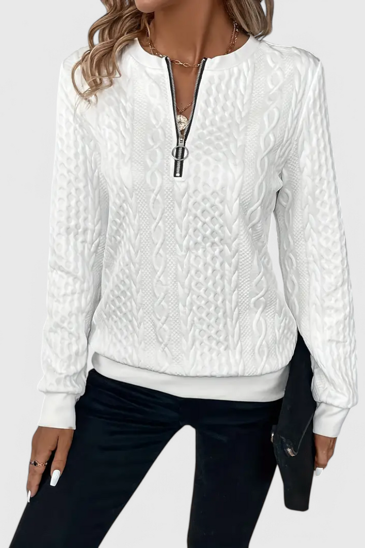 Manon | Pull Texturé à Zip