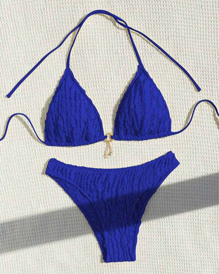 Bikini Sexy Couleur Unie Deux Pièces Triangle