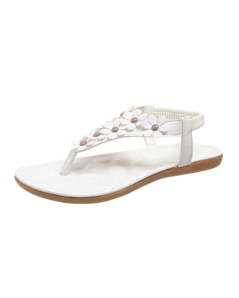 Sandales De Plage Avec Fleurs 3D