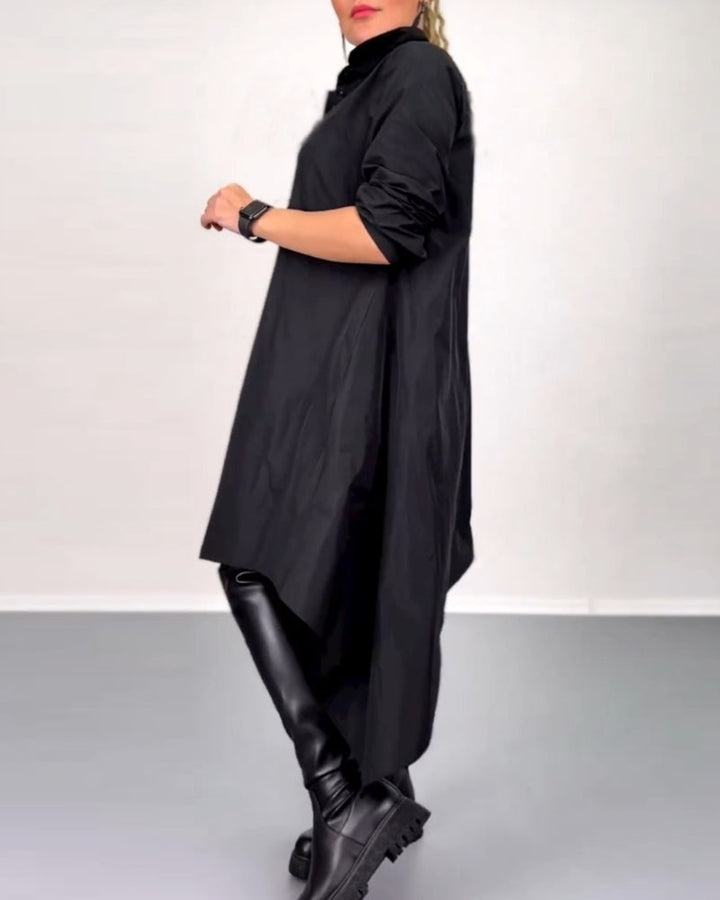 Robe décontractée irrégulière de couleur unie