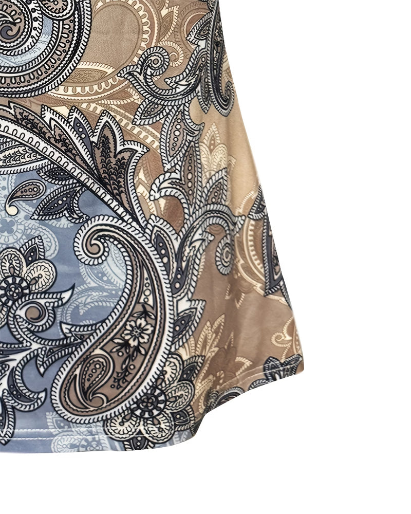 Débardeur Large Col Paisley Imprimé