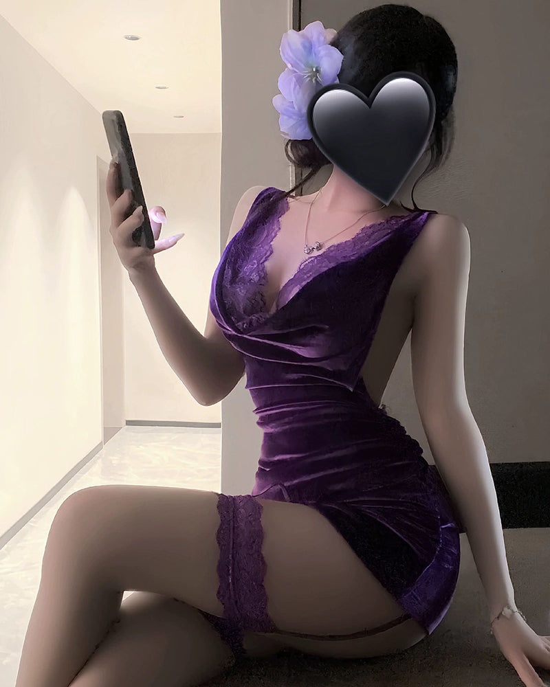 Chemise De Nuit Sexy En V Bodycon