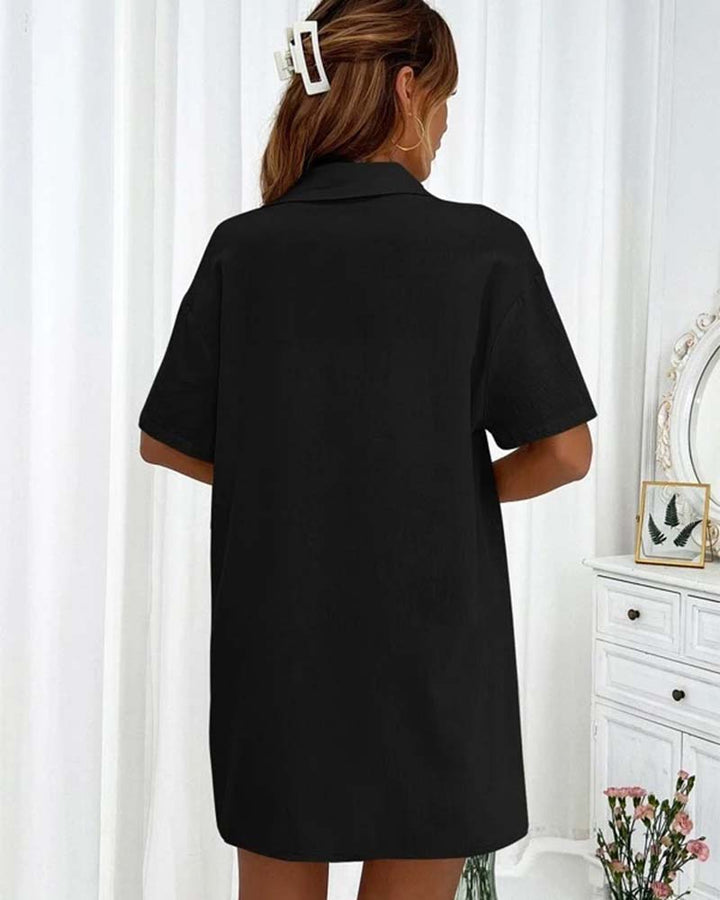 Ensemble chemise et short décontracté de couleur unie