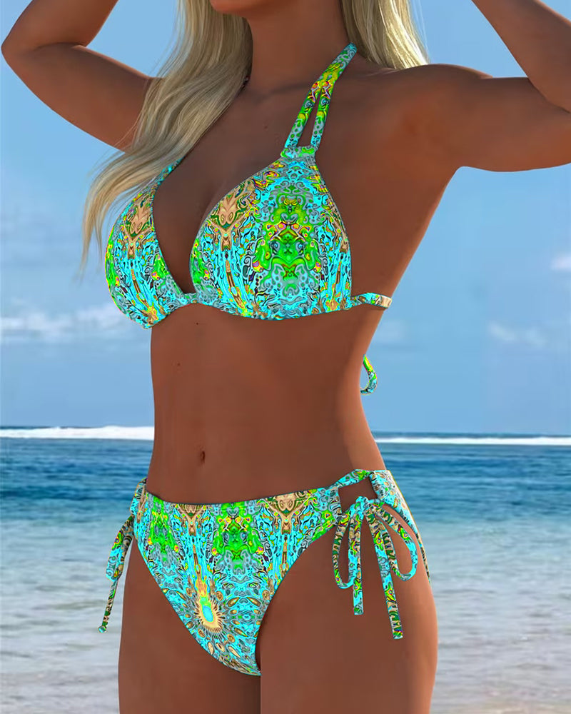 Bikini Coloré Licou Impression