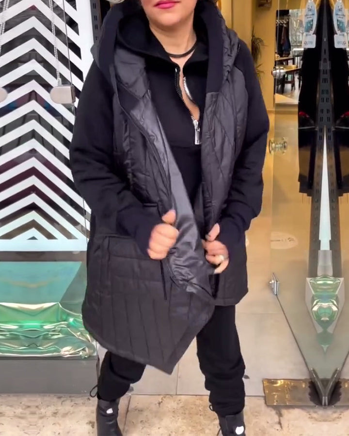 Manteau à capuche décontracté avec poche