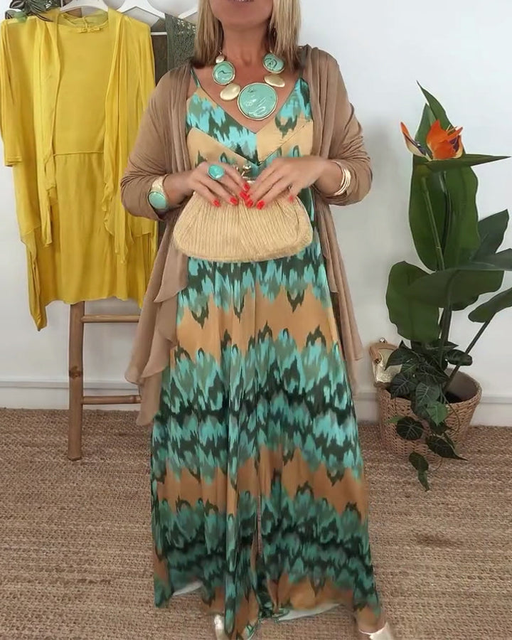 Définir Robe À Bretelles De Mode Et Manteau De Protection Solaire