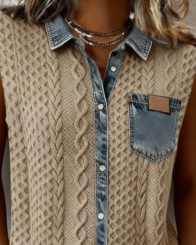 Débardeur Patchwork Denim Mode