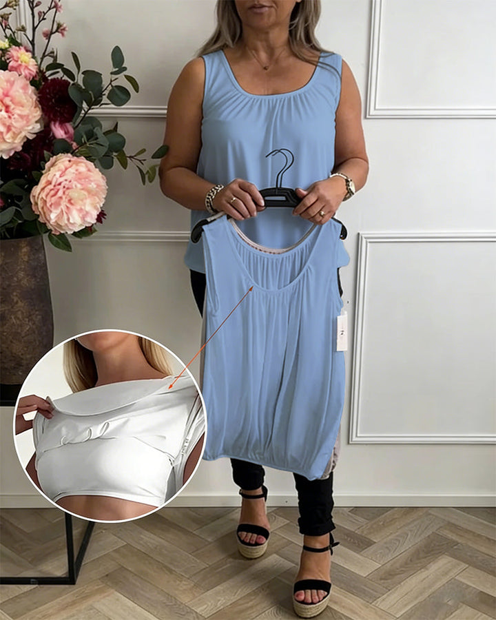 Débardeur Soutien-Gorge Intégré Encolure En U Casual
