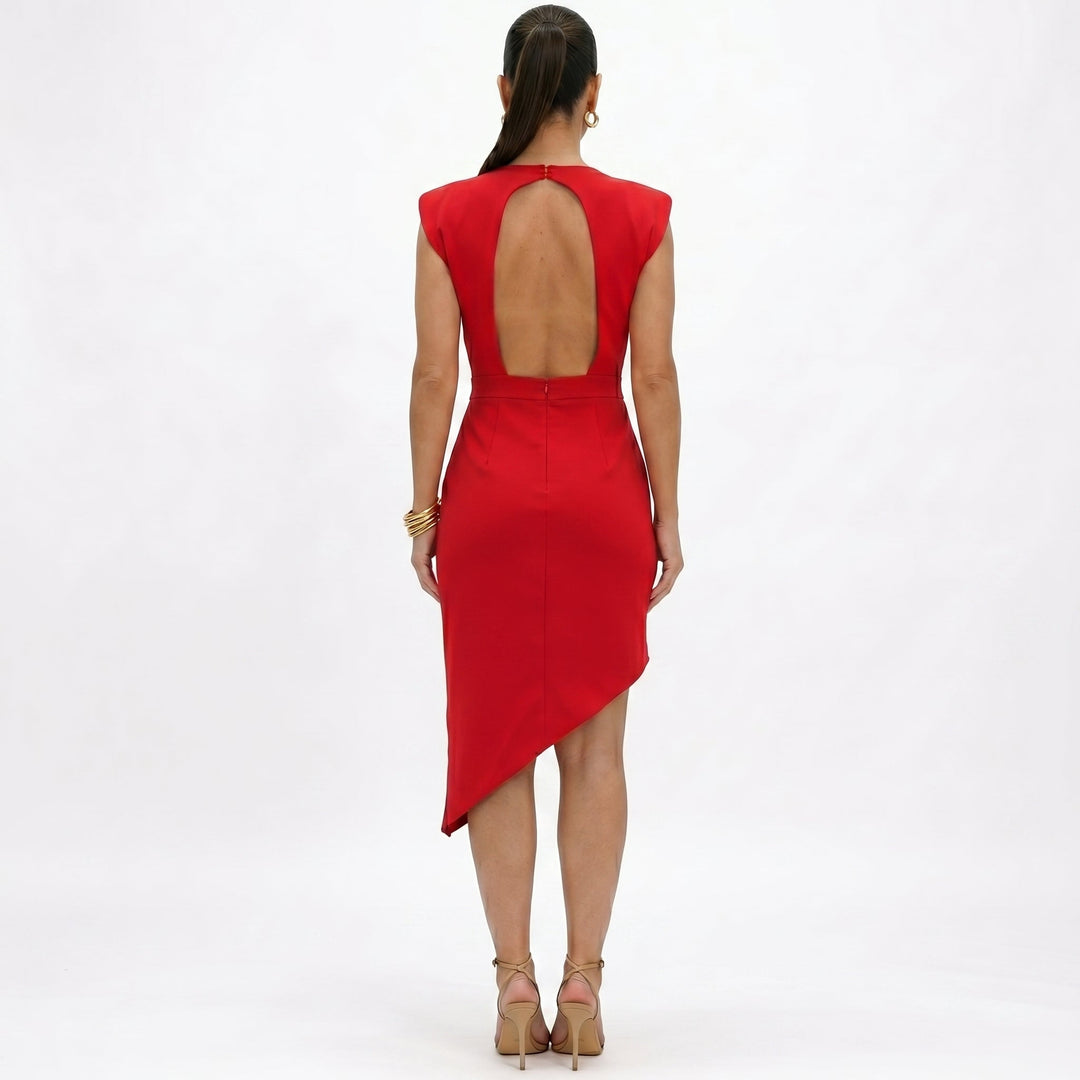 Juliette | Robe Asymétrique aux Épaules Structurées