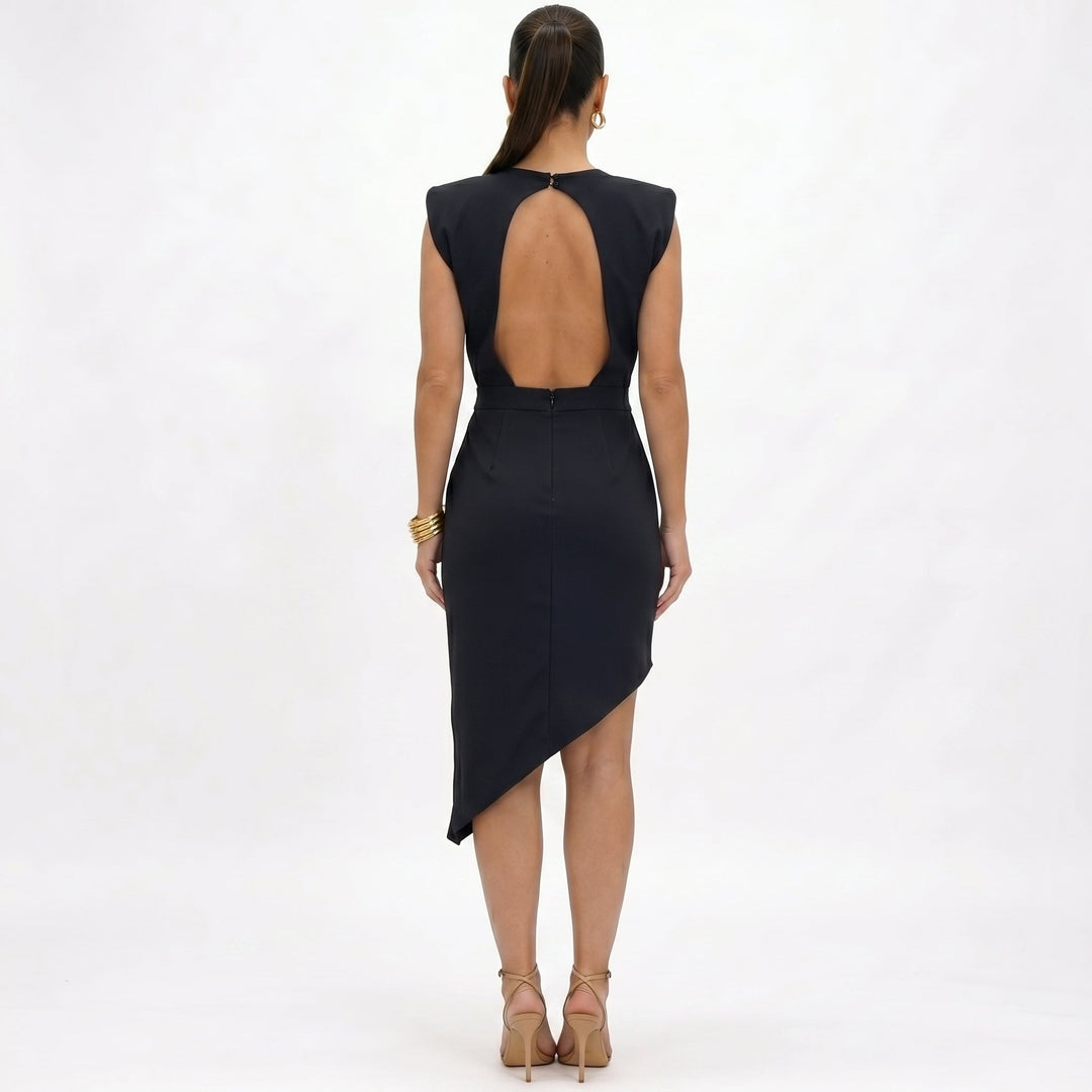 Juliette | Robe Asymétrique aux Épaules Structurées