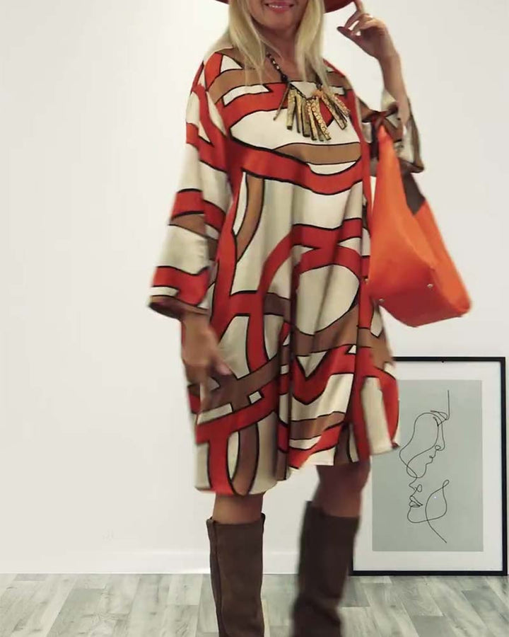 Robe imprimée design col rond