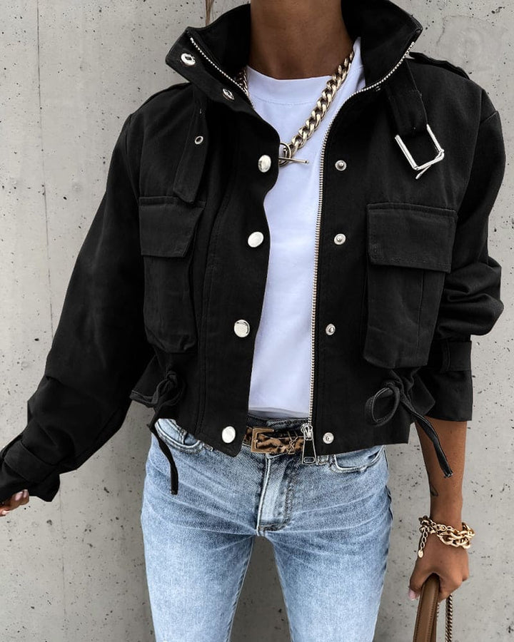 Zinnia | Veste courte de mi-saison avec poches pour femme