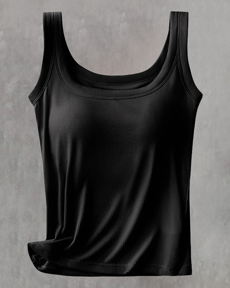 Débardeur Uni Avec Soutien-Gorge Intégré