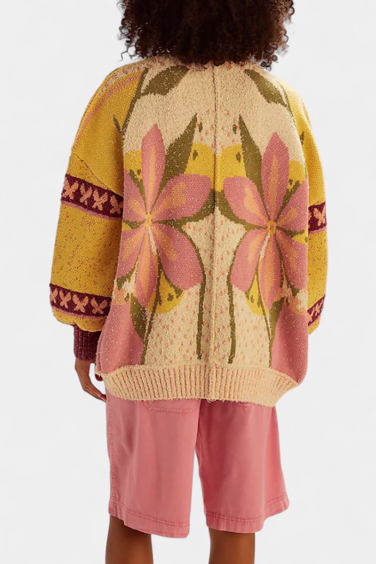 Inès | Cardigan Élégant à Motif Floral
