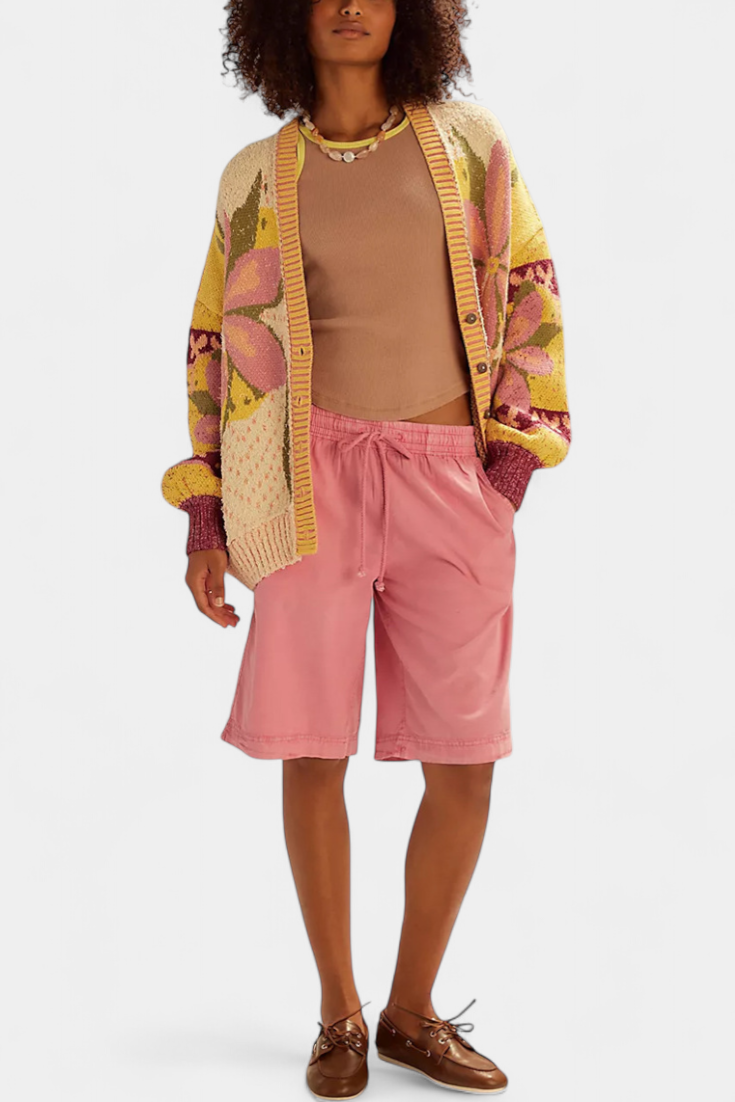 Inès | Cardigan Élégant à Motif Floral
