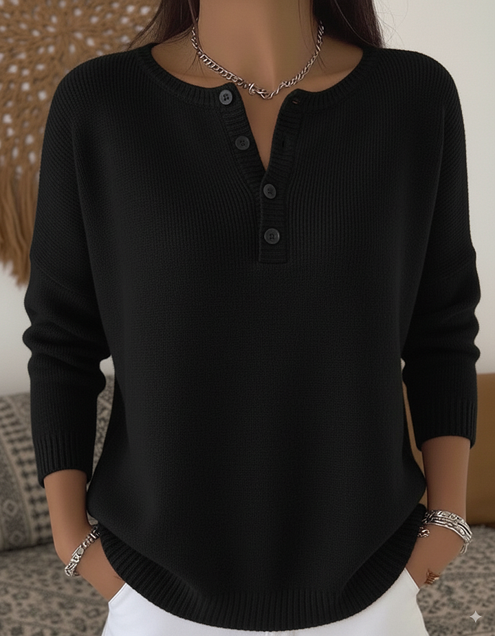 Léa | Pull Élégant à Boutons