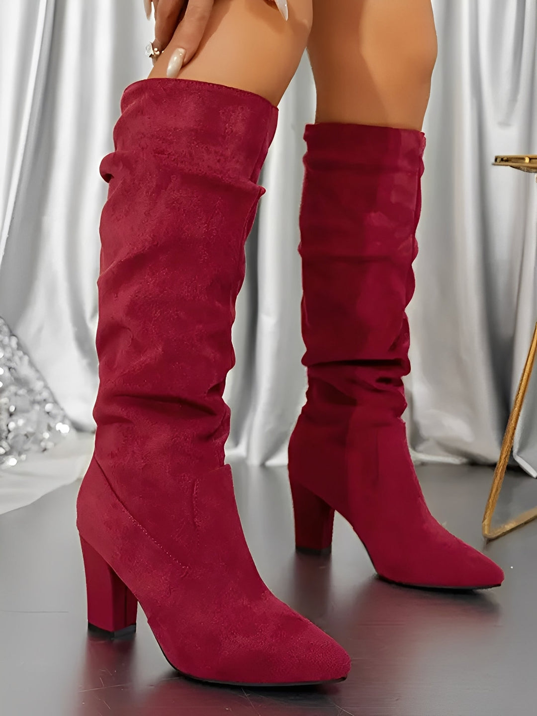 Dominique | Bottes hautes en daim pour femmes