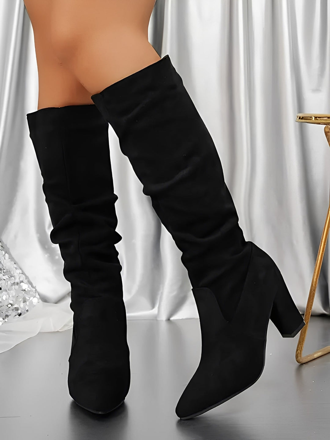 Dominique | Bottes hautes en daim pour femmes