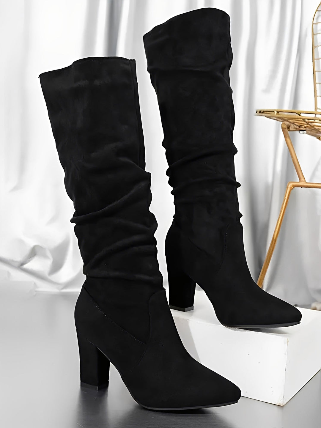 Dominique | Bottes hautes en daim pour femmes