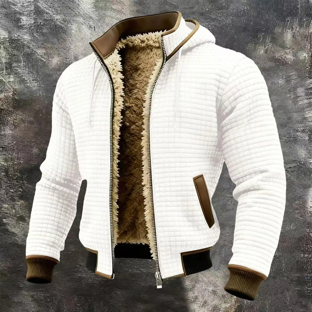 Arthur | Bomber en maille gaufrée chaud à capuche