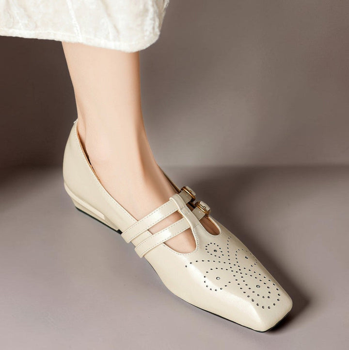 Chloé | Élégante Mary Jane en cuir avec doubles brides