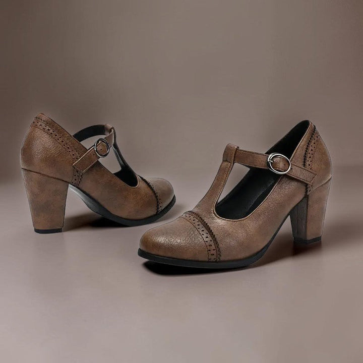 Camille | Chaussure élégante avec bride en T et talon bloc