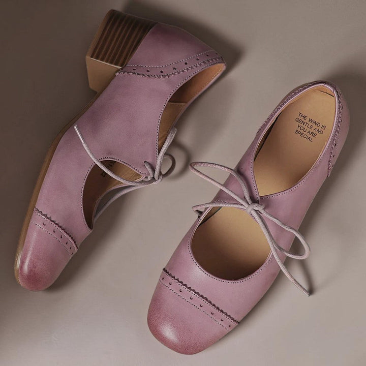 Juliette | Élégante chaussure à lacets en cuir ajouré