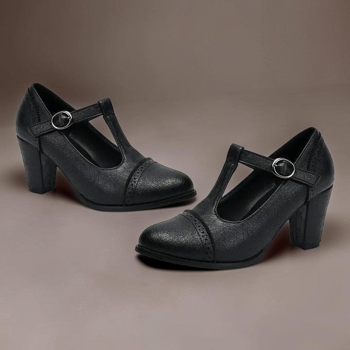 Camille | Chaussure élégante avec bride en T et talon bloc