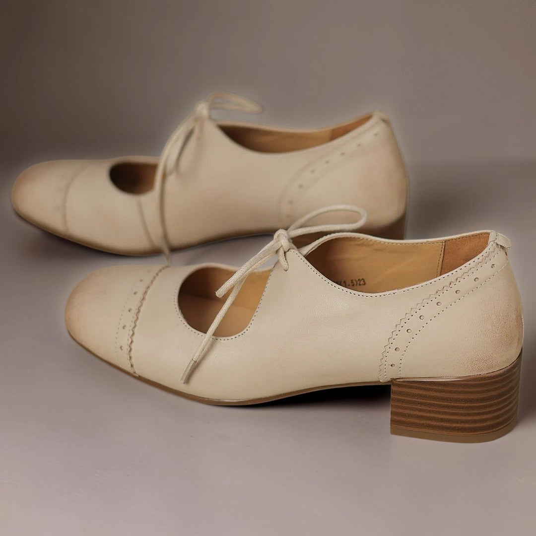 Juliette | Élégante chaussure à lacets en cuir ajouré