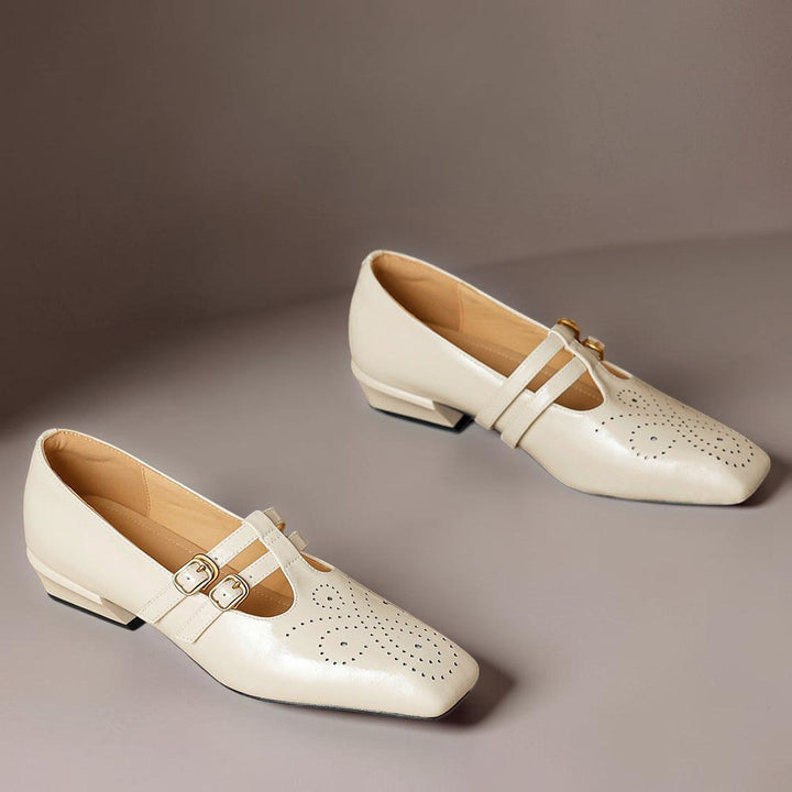 Chloé | Élégante Mary Jane en cuir avec doubles brides