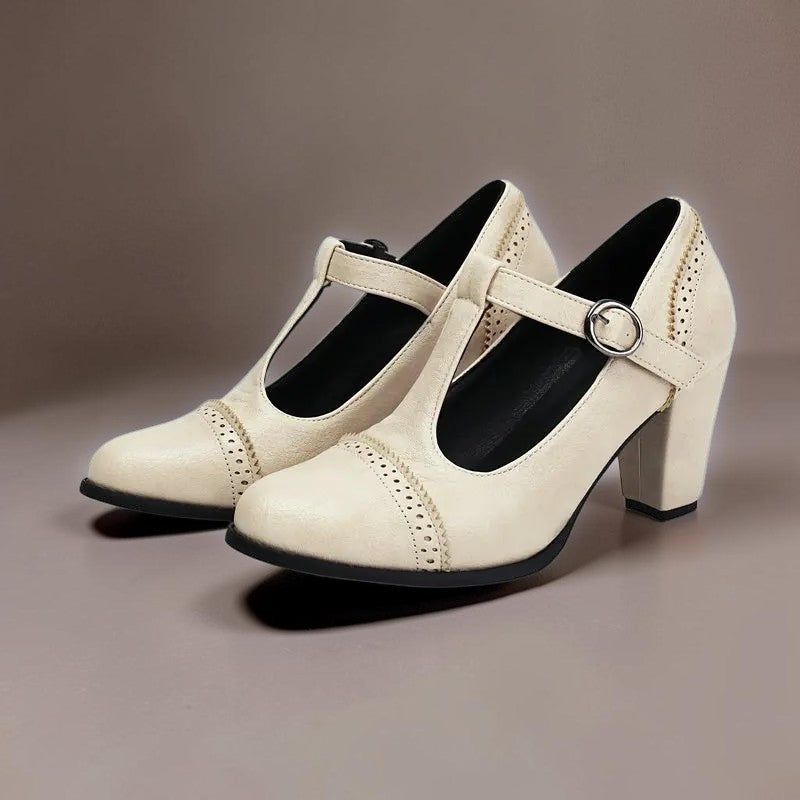 Camille | Chaussure élégante avec bride en T et talon bloc