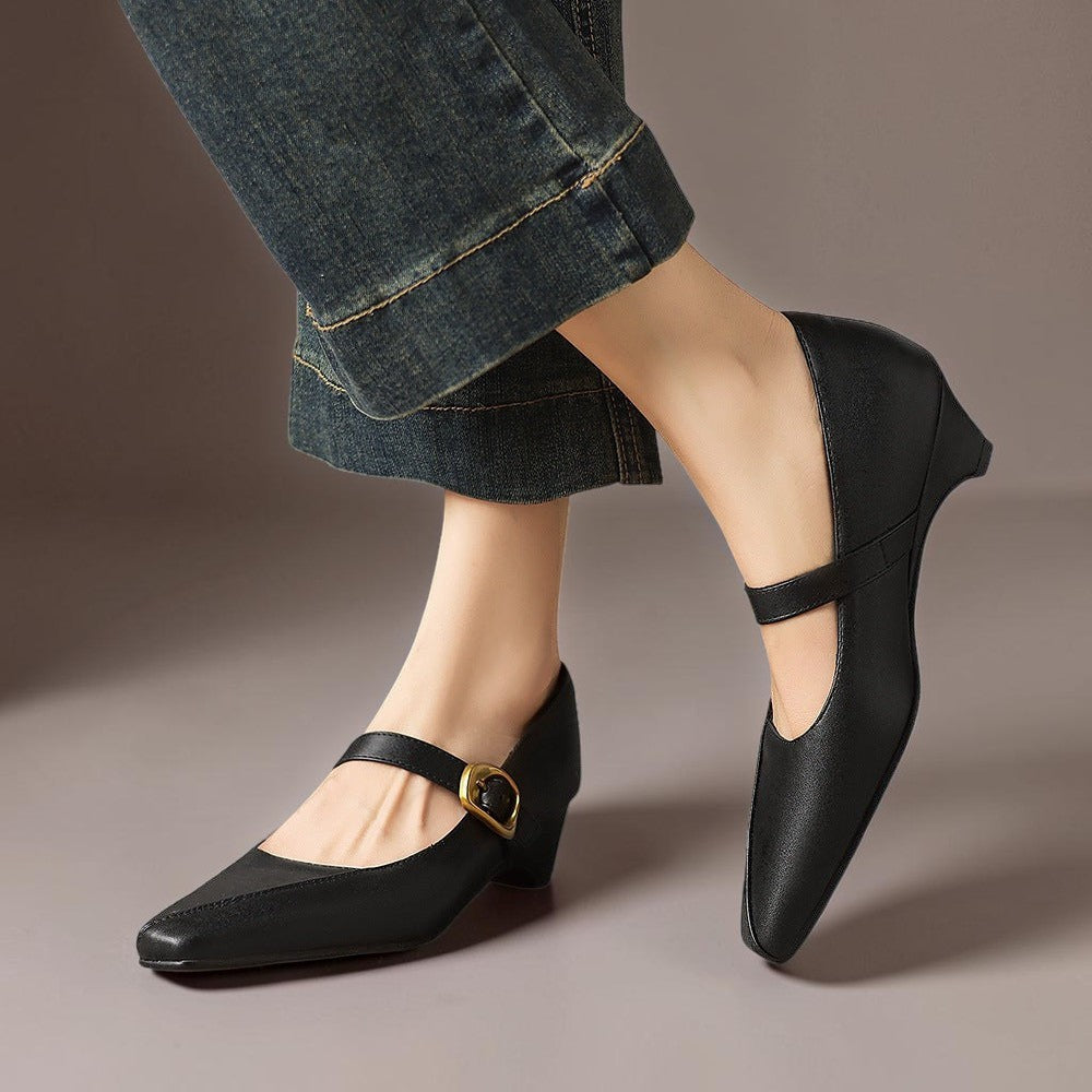 Juliette | Chaussure Mary Jane avec boucle dorée